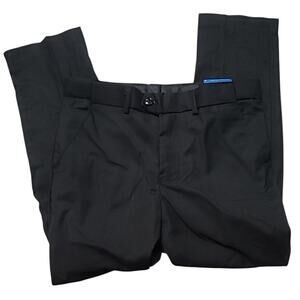 Perry Ellis Boys Dress Pants Size 8 Black Straight Slim Fit Slash Pockets Formal